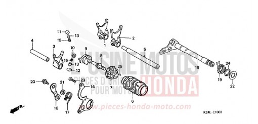 BARILLET DE SELECTION CR125R1 de 2001